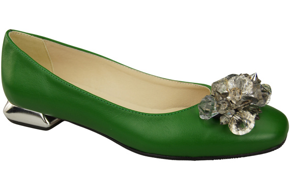 Women's Pumps with Crystals Flat Natural Leather 216 ElitaBut