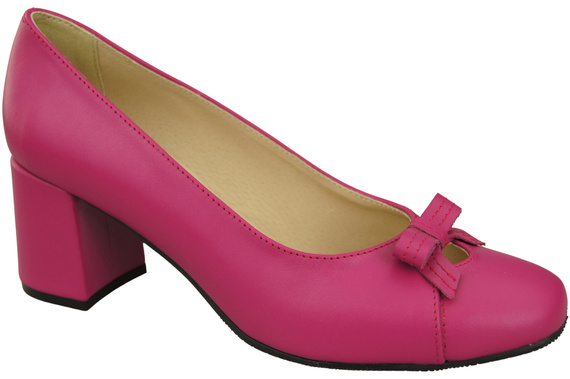 Women's Pumps with a Bow, Natural Leather and Low Heel 203 ElitaBut