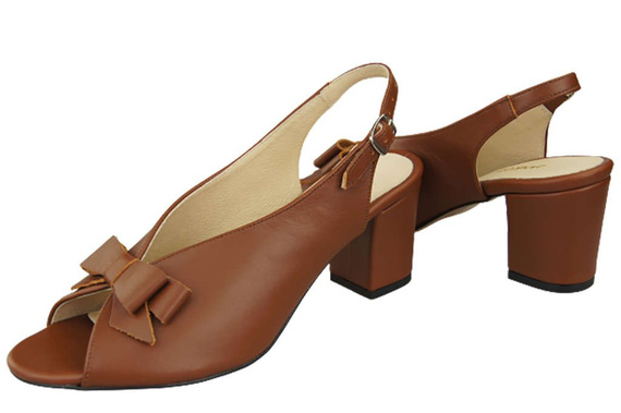 Obuwie Damskie Sandały Brązowe skóra naturalna Licowa 148 L ElitaBut