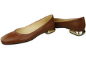Flat Women's Shoes Pumps Decorative Heel Natural Leather 209 ElitaBut