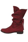 Obuwie Botki Damskie Wiosna / Jesień skóra naturalna welurowa Bordowe 999 L ElitaBut