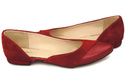 Obuwie Damskie Baleriny Czerwone skóra naturalna Zamszowa 146 ElitaBut