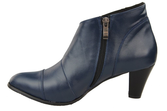 Obuwie Botki Damskie Wiosna/Jesień skóra naturalna Granat 100 L ElitaBut