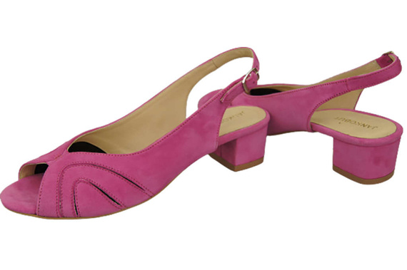 Obuwie Damskie Sandały skóra naturalna zamszowa Fuksja 991 ElitaBut