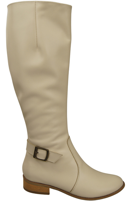 Women’s  leather boots, lined officer boots, flat 225 ElitaBut