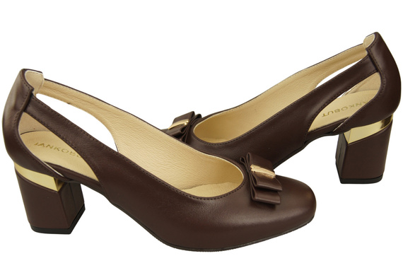 Shoes Women's pumps in Natural Leather with Decorative Heel 199 ElitaBut