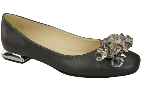 Women's Pumps with Crystals Flat Natural Leather 216 ElitaBut