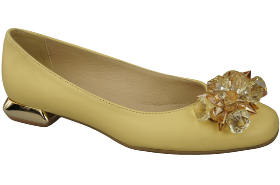 Women's Pumps with Crystals Flat Natural Leather 216 ElitaBut